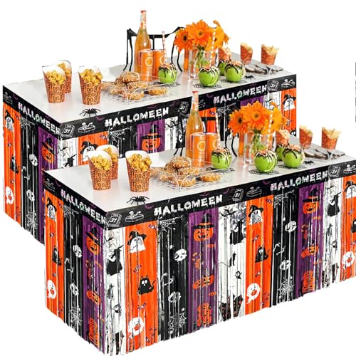 HanQZen 2 Stück Halloween Tischumrandung- Tischdeko für Partys - Kürbis & Geister Motiv - Festliche Tischdekoration - Foto Requisiten - Partyzubehör HanQZen 2 Stück Halloween Tischumrandung- Tischdeko für Partys - Kürbis & Geister Motiv - Festliche Tischdekoration - Foto Requisiten - Partyzubehör von HanQZen