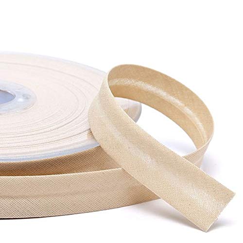Schrägband 18 mm / 3 m/Meterware/viele Farben (014 hellbeige) von Hanabi