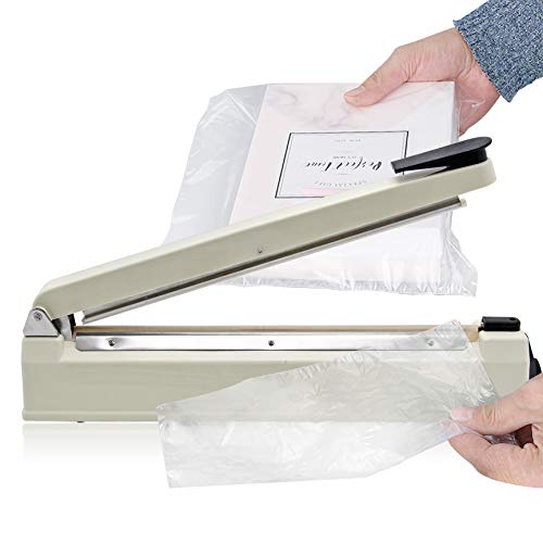 Hanchen Heißsiegelmaschine zum Versiegeln und Schneiden von PVC POF Plastiktütenfolien, verwendet mit einer Heißluftpistole zum Schrumpfen (400mm) von Hanchen