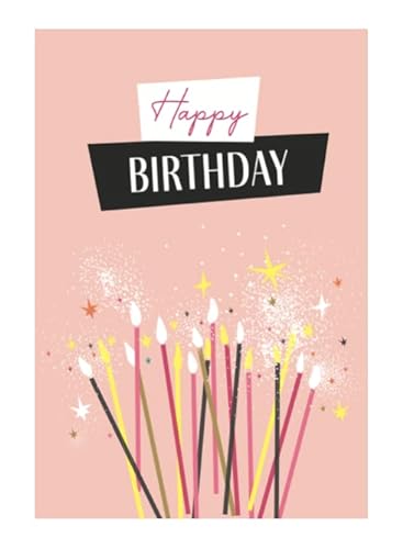 1 Premium Geburtstagskarte happy birthday 18x12cm - Klappkarte mit 1 weissen Umschlag, Karte zum Geburtstag Glückwunschkarte Alles Gute happy-birthday-Karten von Handarbeit - Lieblingsladen