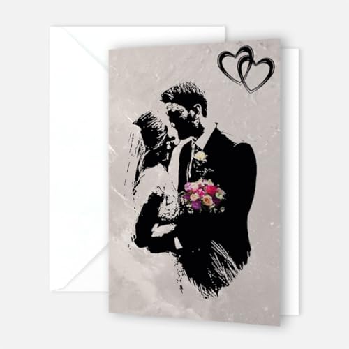 1 Premium Hochzeitskarte 12x18cm mit Umschlag, Glückwunschkarte, Klappkarte, Karte zur Hochzeit Hochzeitskarte zum gratulieren Alles Gute Karte Klappkarte von Handarbeit - Lieblingsladen