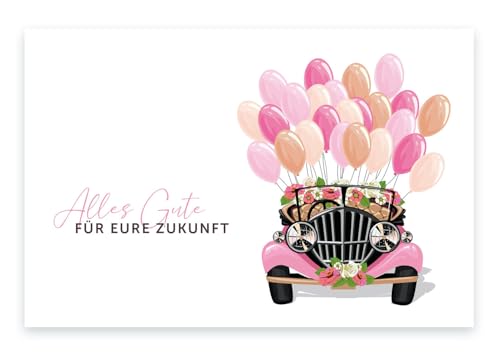 1 edle Hochzeitskarte 10,5x14,8cm mit Umschlag, Glückwunschkarte, Klappkarte, Karte zur Hochzeit Hochzeitskarte zum gratulieren Alles Gute Karte Klappkarte von Handarbeit - Lieblingsladen