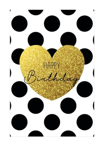1 hochwertige Geburtstagskarte 12x18cm Klappkarte mit 1 Umschlag Glückwunschkarte happy Birthday Grußkarte Schwarz & Weiß von Handarbeit - Lieblingsladen