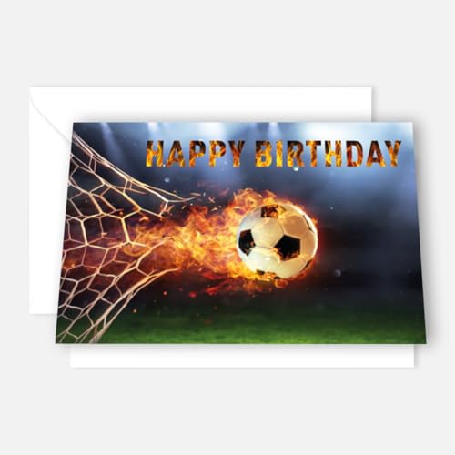1 wunderschöne Geburtstagskarte für Fußballer Fußballfans 12x18cm Klappkarte für Erwachsene Jungs Mädchen Motiv Fußball inkl. 1 Umschlag 1 wunderschöne Geburtstagskarte für Fußballer Fußballfans 12x18cm Klappkarte für Erwachsene Jungs Mädchen Motiv Fußball inkl. 1 Umschlag von Handarbeit - Lieblingsladen