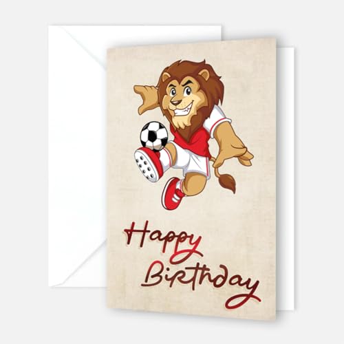 1 wunderschöne Geburtstagskarte für Kinder Jungs Mädchen mit Fußballmotiv inkl 1 Umschlag Fußballer football Klappkarte 10,5x14,8cm Kindergeburtstagskarte Karte zum gratulieren von Handarbeit - Lieblingsladen