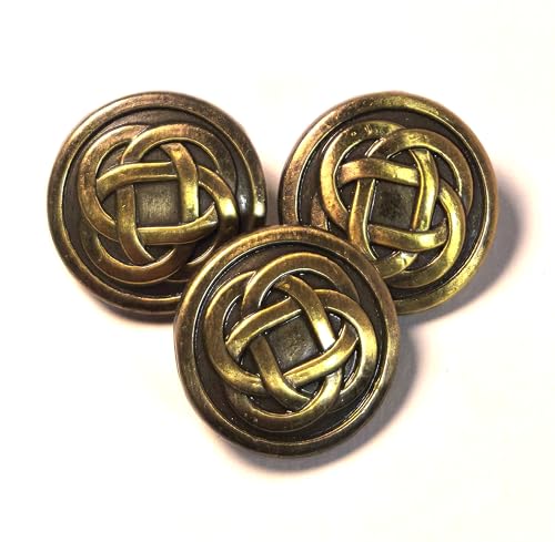 10 Metallknöpfe Ösenknöpfe 17mm rund Antik bronze Motiv Keltik zum Aufnähen Annähen Jackenknöpfe Mantelknöpfe Dekorationen Bastelknöpfe scrapbooking DIY von Handarbeit - Lieblingsladen
