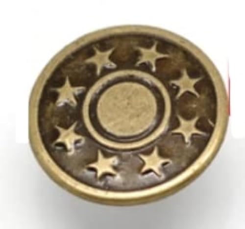 10 Stück Metallknöpfe/Jeansknöpfe, bronzefarben, Stern-Muster Ø ca. 17mm, Stift 8mm 10 Stück Metallknöpfe/Jeansknöpfe, bronzefarben, Stern-Muster Ø ca. 17mm, Stift 8mm von Handarbeit-Lieblingsladen