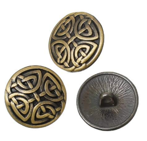 10 Stück Metallknöpfe Ösenknöpfe mit Keltik-Muster antikbronze bronze Ø 17mm von Handarbeit-Lieblingsladen