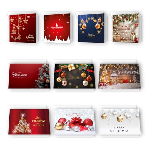 10 bezaubernde Premium Weihnachtskarten inkl. 10 Kuverts in weiß 12x18cm und 14,8 x 14,8cm Klappkarten Grusskarten für Weihnachten merry christmas 10 bezaubernde Premium Weihnachtskarten inkl. 10 Kuverts in weiß 12x18cm und 14,8 x 14,8cm Klappkarten Grusskarten für Weihnachten merry christmas von Handarbeit - Lieblingsladen