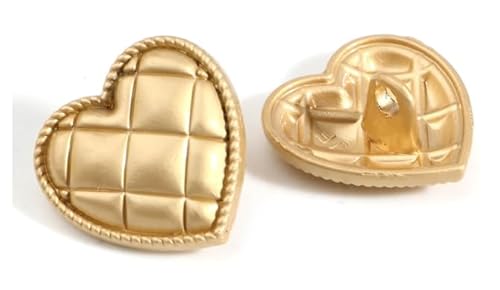 10 edle Ösenknöpfe Mattgold Herz 17,5mm x 17mm (1,75cm x 1,7cm) Metallknöpfe mit Gittermuster zum annähen aufnähen Trachten Jackenknöpfe Mantelknöpfe Bastelknöpfe scrapbooking DIY von Handarbeit - Lieblingsladen