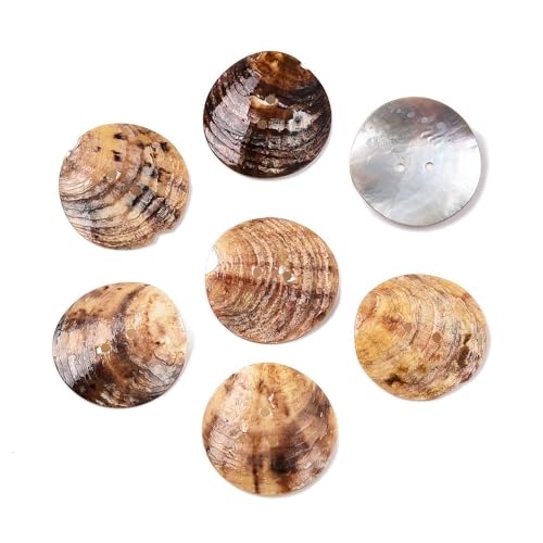 10 hochwertige Perlmuttknöpfe, Akoya-Muschelknopf, 30mm (3,0cm) Tomatencreme-farben rund Zweilochknöpfe a 1,8mm je Loch – 2-Loch-Knöpfe Muschel Knopf zum Annähen nähen aufnähen basteln Bastelknöpfe von Handarbeit - Lieblingsladen