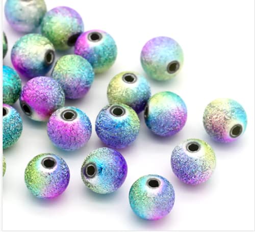 100 Acrylperlen Kunststoffperlen, 8mm - Stardust Perlen, Sternenstaubperlen - farbige, bunte Perlen zum basteln, Bastelperlen Perlen zum fädeln auffädeln Schmuckherstellung DIY von Handarbeit Lieblingsladen
