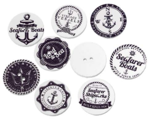 100 Holzknöpfe zum aufnähen 2,0 cm - schwarz-weiß verschiedene maritime Muster Jackenknöpfe Knöpfe aus Holz zum basteln annähen nähen aufnähen scrapbooking 100 Holzknöpfe zum aufnähen 2,0 cm - schwarz-weiß verschiedene maritime Muster Jackenknöpfe Knöpfe aus Holz zum basteln annähen nähen aufnähen scrapbooking von Handarbeit-Lieblingsladen