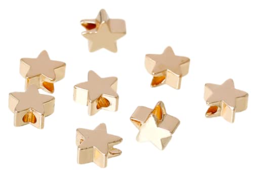 12 edle Sterne, Pentagramm, Sternperlen Gold plattiert, Metallperlen - 8x8 mm, Fädelperlen, DIY Schmuck, Sterne zum auffädeln fädeln von Handarbeit-Lieblingsladen