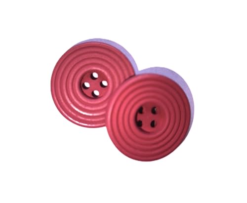 15 edle Holz-Knöpfe 25mm (2,5cm) Fuchsia rund Rillenmuster Vierlochknöpfe a 2mm je Loch – 4-Loch-Knöpfe mit Rillen zum Annähen nähen aufnähen basteln Bastelknöpfe Jackenknöpfe Mantelknöpfe von Handarbeit - Lieblingsladen