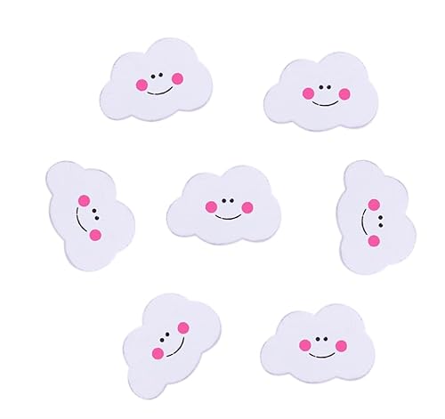 20 Holzperlen Wolken 30 x 20mm in weiss/rosa mit Loch 1,8mm - Perlen zum fädeln basteln Schmuckperlen Traumfänger Ketten Fädelperlen Wolke von Handarbeit - Lieblingsladen