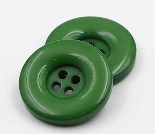 20 Kunststoffknöpfe 23mm dunkelgrün rund im Vierlochknöpfe a 2mm je Loch - 4-Loch-Knöpfe zum basteln nähen annähen Bastelknöpfe von Handarbeit - Lieblingsladen