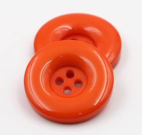 20 edel Acrylknöpfe Kunststoffknöpfe 23mm rund Farbe orange 4- Löcher a 2 mm - zum nähen basteln Jackenknöpfe Faschingsknöpfe Bastelknöpfe von Handarbeit - Lieblingsladen