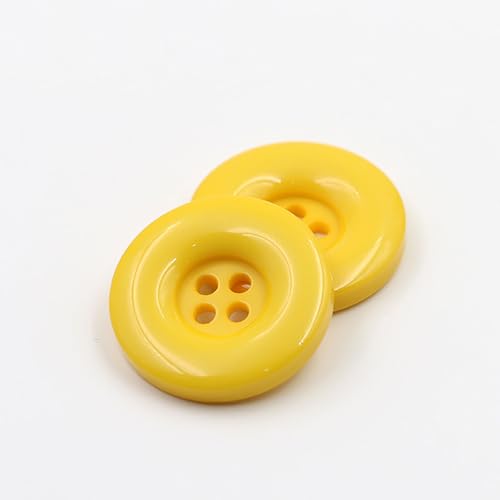 20 edle Kunststoffknöpfe 18mm gelb rund Vierlochknöpfe a 2mm je Loch - 4-Loch-Knöpfe zum basteln nähen annähen Bastelknöpfe von Handarbeit - Lieblingsladen
