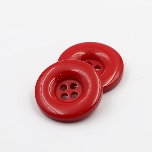 20 edle Kunststoffknöpfe 18mm rot rund Vierlochknöpfe a 2mm je Loch - 4-Loch-Knöpfe zum basteln nähen annähen Bastelknöpfe von Handarbeit - Lieblingsladen