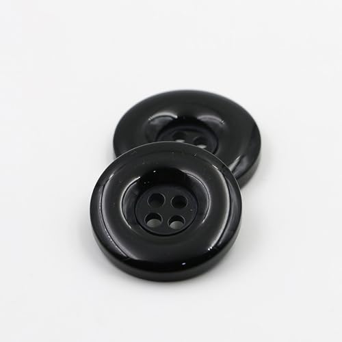 20 edle Kunststoffknöpfe 18mm schwarz rund Vierlochknöpfe a 2mm je Loch - 4-Loch-Knöpfe zum basteln nähen annähen Bastelknöpfe von Handarbeit - Lieblingsladen