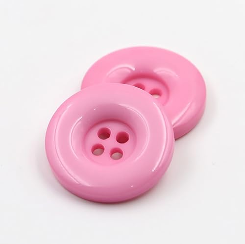 20 wunderschöne Kunststoffknöpfe Acrylknöpfe 23mm rund rosa mit 4 Löcher a 2mm Vierlochknöpfe zum nähen basteln Jackenknöpfe Faschingsknöpfe von Handarbeit - Lieblingsladen