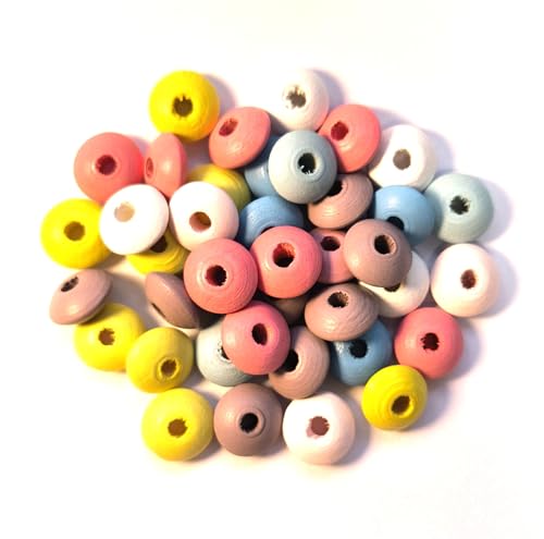 200 Stück Holzperlen 12mm x 6mm (1,2cm x 0,6cm) bunt rund flach Linsenperlen Abakus im zufälligen farblichen Mix Loch 3,0mm zum basteln auffädeln Perlen aus Holz Bastelperlen DIY Schmuck Armbänder von Handarbeit - Lieblingsladen