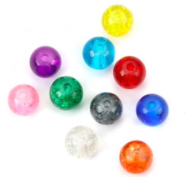 200 bunte Glasperlen 6mm rund Loch 1,2mm Perlen aus Glas zum basteln auffädeln fädeln runde Perlen für die Schmuckherstellung DIY Schmuckperlen von Handarbeit - Lieblingsladen