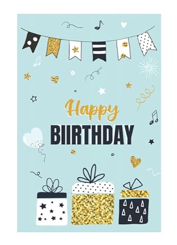 3 Premium Geburtstagskarten happy birthday 12x18cm - Klappkarten mit 3 weissen Umschläge, Karte zum Geburtstag Alles Gute Glückwunschkarten happy-birthday-Karten von Handarbeit - Lieblingsladen