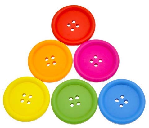 30 Stück edle Holzknöpfe Bastelknöpfe bunt 40mm 4-Loch rund Bunter farblicher Mix Knöpfe aus Holz DIY Rot Grün Gelb Blau orange pink zum annähen, nähen basteln von Handarbeit - Lieblingsladen