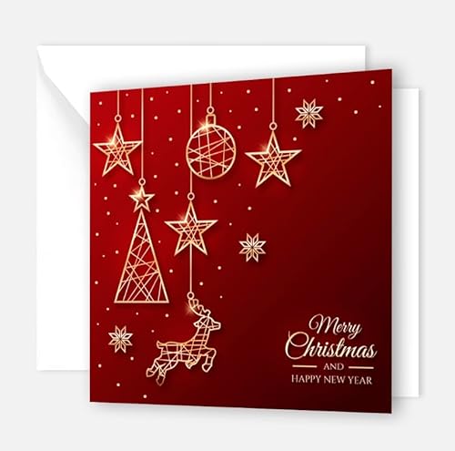 30 bezaubernde Premium Weihnachtskarten 14,8 x 14,8cm mit Umschlag Klappkarten für Firmen Unternehmen Grusskarten für Weihnachten merry christmas von Handarbeit - Lieblingsladen
