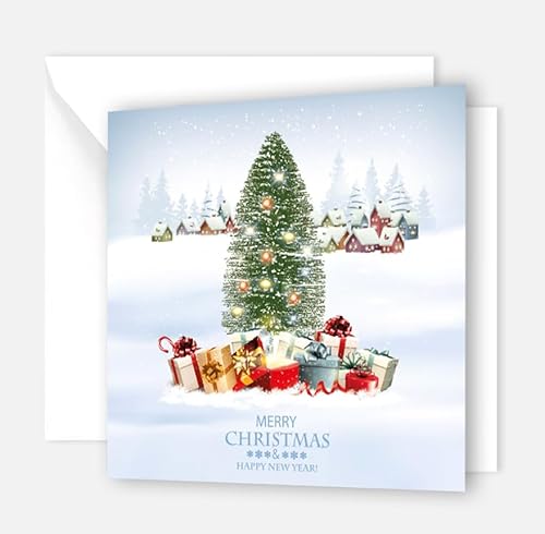 30 edle Premium Weihnachtskarten 14,8 x 14,8cm - mit Umschlag, Klappkarten für Firmen Unternehmen Grusskarten zu Weihnachten merry christmas von Handarbeit - Lieblingsladen