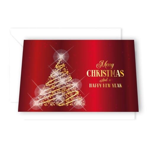 30 edle Premium Weihnachtskarten mit 30 Umschlägen, 12x18cm Klappkarten für Firmen Unternehmen, Weihnachtskarte merry christmas frohe Weihnachten von Handarbeit - Lieblingsladen