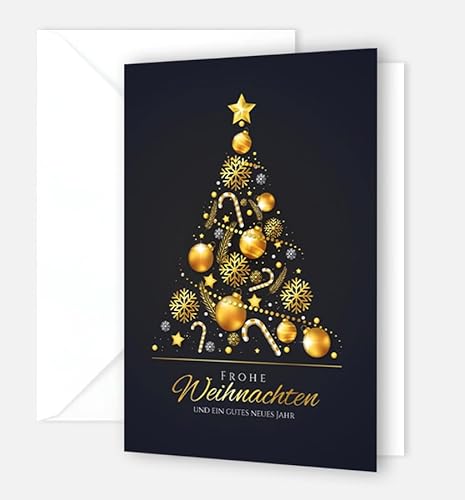 30 edle Weihnachtskarten mit 30 Kuverts 12x18cm Klappkarten für Firmen Unternehmen Grusskarten für Weihnachten merry christmas von Handarbeit - Lieblingsladen