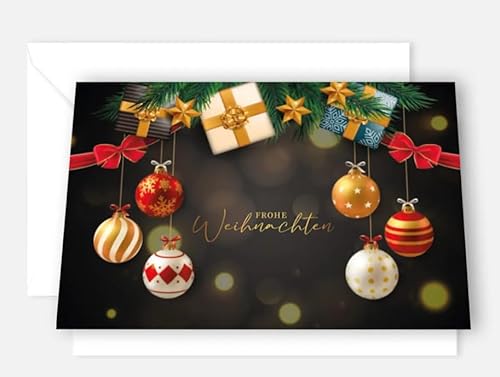 30 einzigartige Premium Weihnachtskarten 12 x18cm mit Umschlag Klappkarten für Firmen Unternehmen merry christmas Grusskarte für Weihnachten von Handarbeit - Lieblingsladen