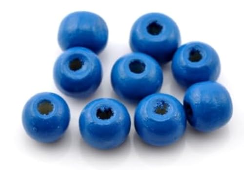 300 Stück Holzperlen 9x10mm mit 3mm Loch Rund Blau zum basteln auffädeln Kugeln Perlen aus Holz Bastelperlen für DIY Schmuck Schmuckherstellung Armbänder Ketten von Handarbeit - Lieblingsladen