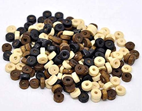 3000 Holzperlen 8mm (0,8cm) mit 2,6mm Loch Rondelle flachrund 3 Farben (je 1000 Stk.) natur kaffeebraun schwarz zum basteln auffädeln Perlen aus Holz Bastelperlen für DIY Schmuck Schmuckherstellung von Handarbeit - Lieblingsladen