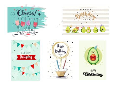 5 Premium Geburtstagskarten Happy Birthday 18x12cm - Klappkarten mit 5 weissen Umschlägen, Karte zum Geburtstag Alles Gute Glückwunschkarten 5 Premium Geburtstagskarten Happy Birthday 18x12cm - Klappkarten mit 5 weissen Umschlägen, Karte zum Geburtstag Alles Gute Glückwunschkarten von Handarbeit - Lieblingsladen