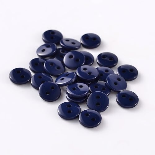 50 Premium Harzknöpfe 11,5mm (1,15cm) preußischblau rund Zweilochknöpfe a 1mm je Loch – 2-Loch-Knöpfe Harz Knopf zum Annähen nähen aufnähen basteln Bastelknöpfe Jackenknöpfe Mantelknöpfe dunkelblau von Handarbeit - Lieblingsladen