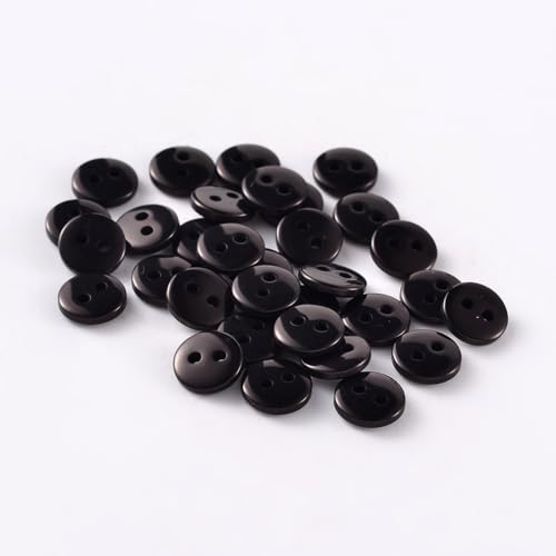 50 Premium Harzknöpfe 11,5mm (1,15cm) schwarz rund Zweilochknöpfe a 1mm je Loch – 2-Loch-Knöpfe Harz Knopf zum Annähen nähen aufnähen basteln Bastelknöpfe Jackenknöpfe Mantelknöpfe von Handarbeit - Lieblingsladen