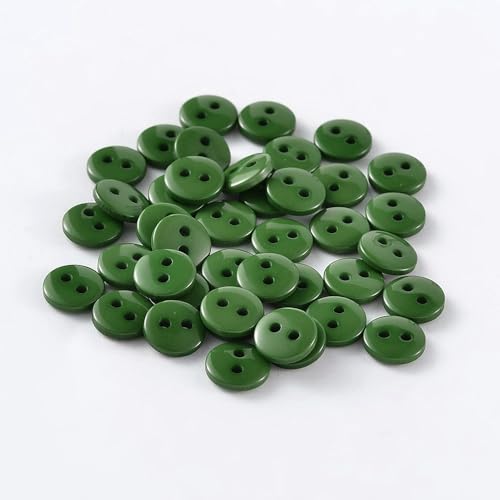 50 Premium Harzknöpfe 12,5mm (1,25cm) grün, dunkelgrün rund Zweilochknöpfe a 1mm je Loch – 2-Loch-Knöpfe Harz Knopf zum Annähen nähen aufnähen basteln Bastelknöpfe Jackenknöpfe Mantelknöpfe von Handarbeit - Lieblingsladen