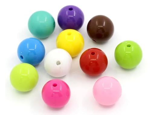 50 Stück Acrylperlen bunt, Kunststoffperlen glänzend 16mm, Lochung 2,3mm, zum basteln, Perlen, Schmuckherstellung, DIY-Arbeiten, Schmuckperlen zum auffädeln von Handarbeit - Lieblingsladen
