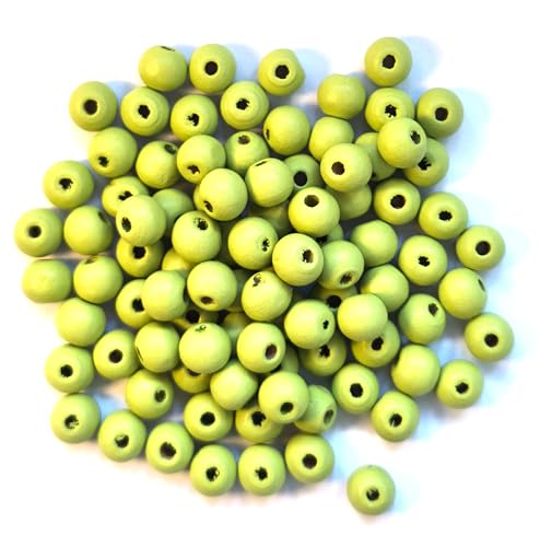 500 Stück Holzperlen 8mm x 7mm (0,8cm x 0,7cm) grün rund Loch 2,5mm grasgrün zum basteln auffädeln Kugeln Perlen aus Holz Bastelperlen für DIY Schmuck Schmuckherstellung Armbänder Ketten von Handarbeit - Lieblingsladen