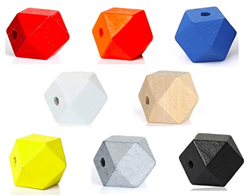 Handarbeit-Lieblingsladen 40 Stück Holzperlen Holzkugeln Polygon 20x20mm mit Loch - 8 Farben, zum basteln, Holzkugeln Schmuckherstellung, DIY-Arbeiten, Schmuckperlen zum auffädeln fädeln Handarbeit-Lieblingsladen 40 Stück Holzperlen Holzkugeln Polygon 20x20mm mit Loch - 8 Farben, zum basteln, Holzkugeln Schmuckherstellung, DIY-Arbeiten, Schmuckperlen zum auffädeln fädeln von Handarbeit-Lieblingsladen