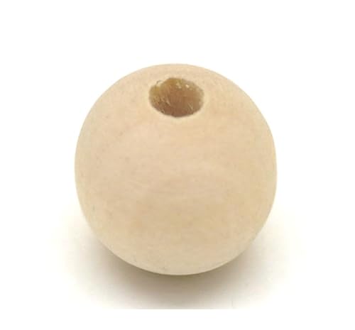 Handarbeit - Lieblingsladen 50 Stück Holzperlen 16mm mit Loch 4mm rund natur naturfarben Holzkugeln zum basteln auffädeln Kugeln Perlen aus Holz Bastelperlen für DIY Schmuck Schmuckherstellung von Handarbeit - Lieblingsladen