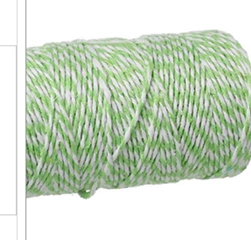 Handarbeit-Lieblingsladen Baumwollschnur Kordel grün-weiß gestreift 1,5mm ca. 92 Meter Kordel Schnur 1m/0,08€ von Handarbeit-Lieblingsladen