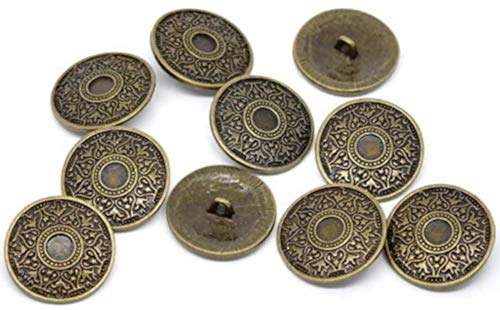 Metal Buttons with Celtic Pattern Antique Bronze Diameter Approx. 25 mm Hole Size 2.6 mm Pack of 10 von Handarbeit-Lieblingsladen