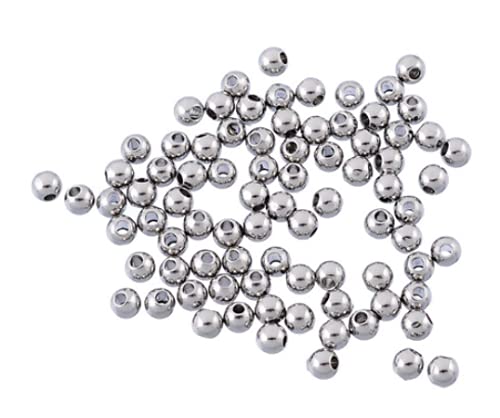 Premium Edelstahl Perlen Silber, 3mm Zwischenperlen mit Loch, DIY Schmuck basteln Kette Armband Bastelperlen für Schmuckherstellung DIY Perlen zum fädeln auffädeln (50 Stück) von Handarbeit Lieblingsladen