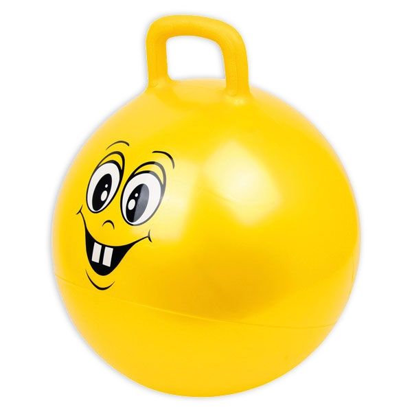 Hüpfball mit lustigem Gesicht, 45cm, mit Griff zum Festhalten beim Reiten von Handelshaus Legler OHG