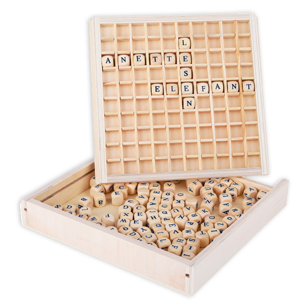 Wörter-Legespiel mit 145 Buchstabenwürfeln von Handelshaus Legler OHG